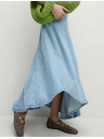 Marks & Spencer Denim maxi asymmetric skirt with accentuated waist Marks & Spencer navy blue