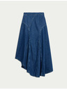 Marks & Spencer Denim maxi asymmetric skirt with accentuated waist Marks & Spencer navy blue