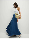 Marks & Spencer Denim maxi asymmetric skirt with accentuated waist Marks & Spencer navy blue