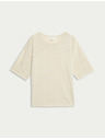 Marks & Spencer Metallic knitted top with high neck Marks & Spencer cream