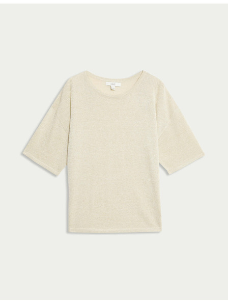 Marks & Spencer Metallic knitted top with high neck Marks & Spencer cream