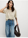 Marks & Spencer Metallic knitted top with high neck Marks & Spencer cream