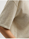 Marks & Spencer Metallic knitted top with high neck Marks & Spencer cream