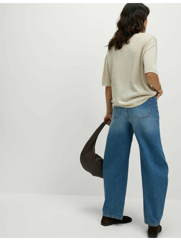 Marks & Spencer Metallic knitted top with high neck Marks & Spencer cream