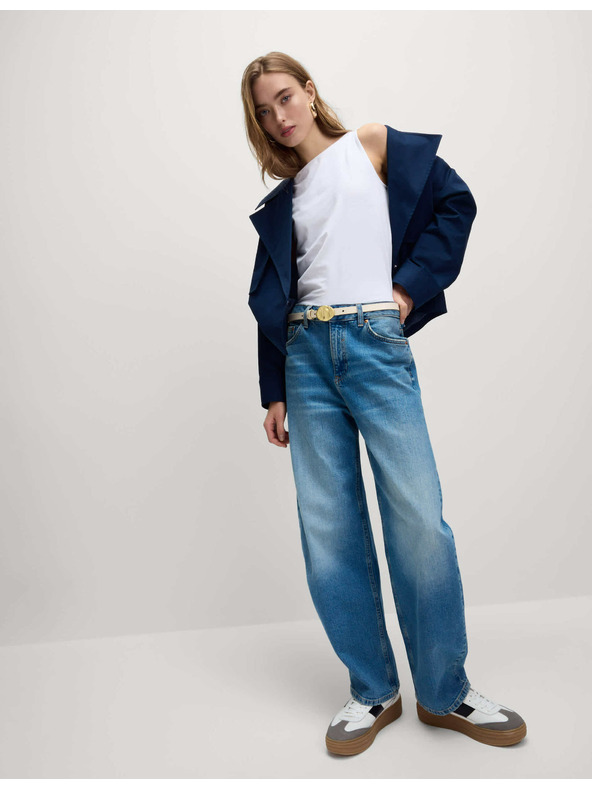 Marks & Spencer Tielkový top s lodičkovým výstrihom s vysokým podielom bavlny Marks & Spencer biela