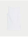 Marks & Spencer Tielkový top s lodičkovým výstrihom s vysokým podielom bavlny Marks & Spencer biela