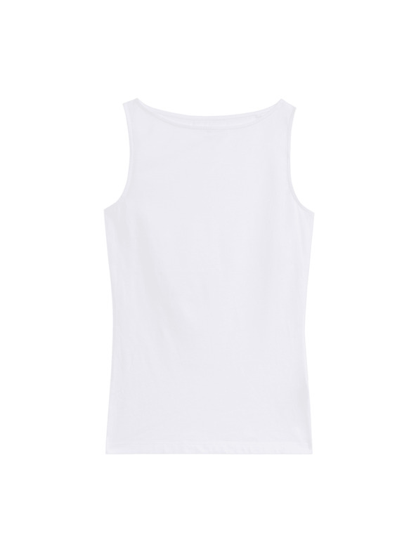 Marks & Spencer Tielkový top s lodičkovým výstrihom s vysokým podielom bavlny Marks & Spencer biela