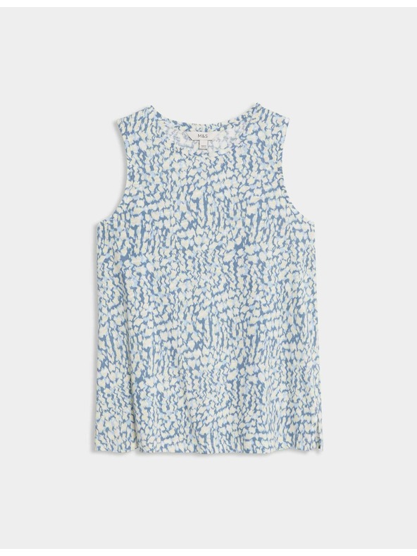Marks & Spencer Tielko voľného strihu s vysokým podielom bavlny a potlačou Marks & Spencer modrá