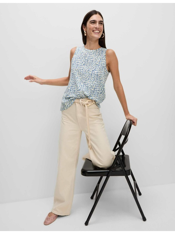 Marks & Spencer Tielko voľného strihu s vysokým podielom bavlny a potlačou Marks & Spencer modrá