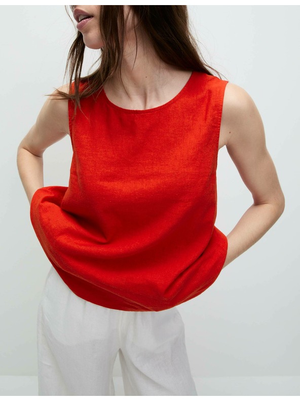 Marks & Spencer Majica z prečnim križanjem zadaj in visokim deležem lanu Marks & Spencer