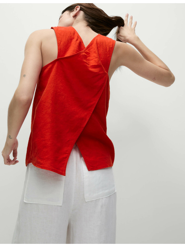 Marks & Spencer Majica z prečnim križanjem zadaj in visokim deležem lanu Marks & Spencer