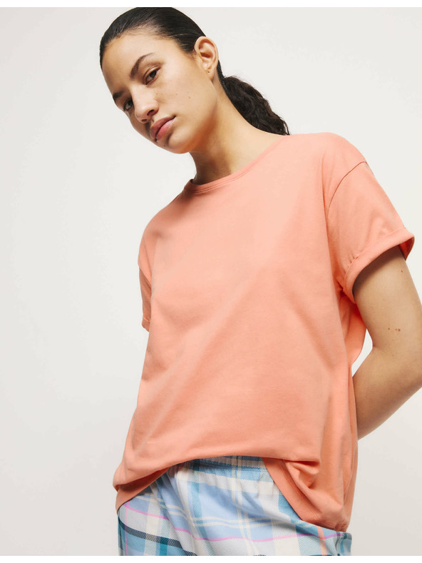 Marks & Spencer Karirasta pižama iz čiste bombaže Marks & Spencer oranžna