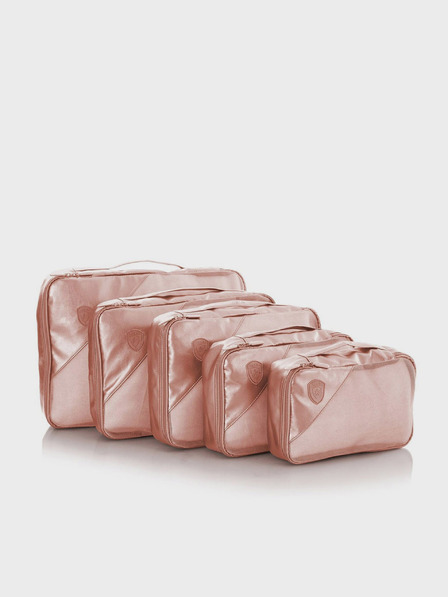 Heys Heys Metallic Packing Cube 5pc komplet petih potovalnih vrečk v staro roza barvi