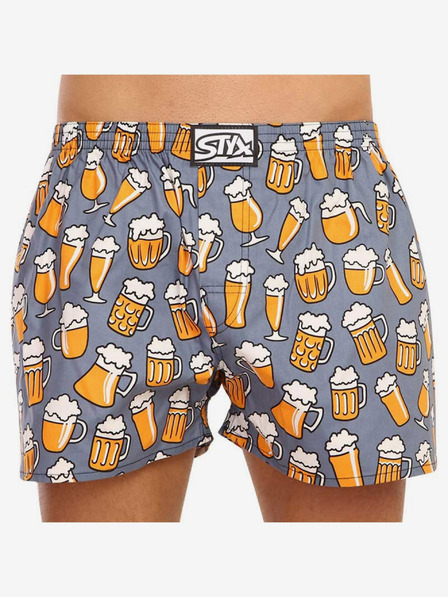 Styx Rumene in sive moške kratke hlače z vzorcem Styx Beer