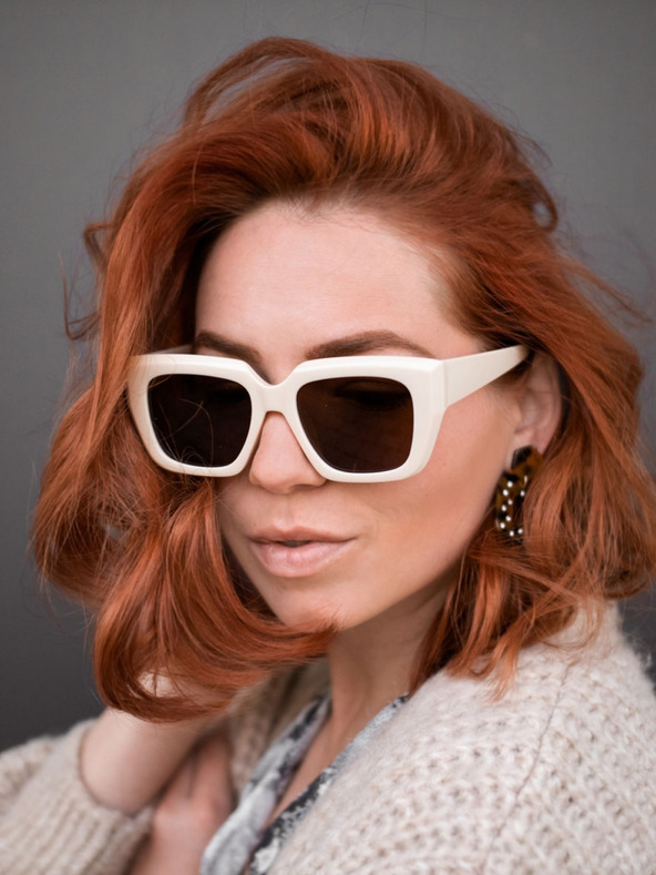 VEYREY VeyRey kvadratna sončna očala Solbrit rjava