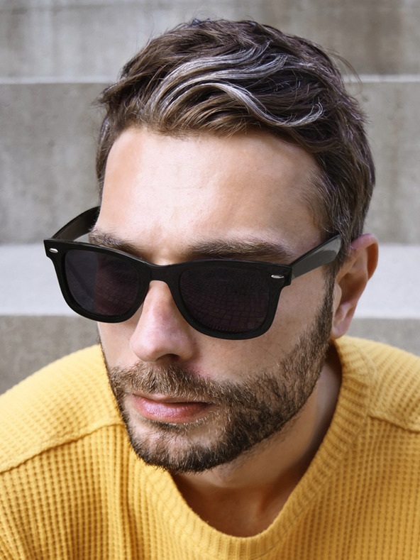 VEYREY VeyRey Sončna očala polarizirana bleščeča nergaška črna s črnimi lečami