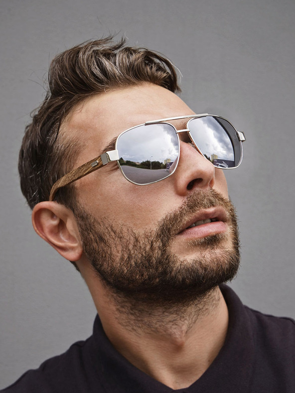 VEYREY VeyRey Lesena pilotska sončna očala Pent Silver očala