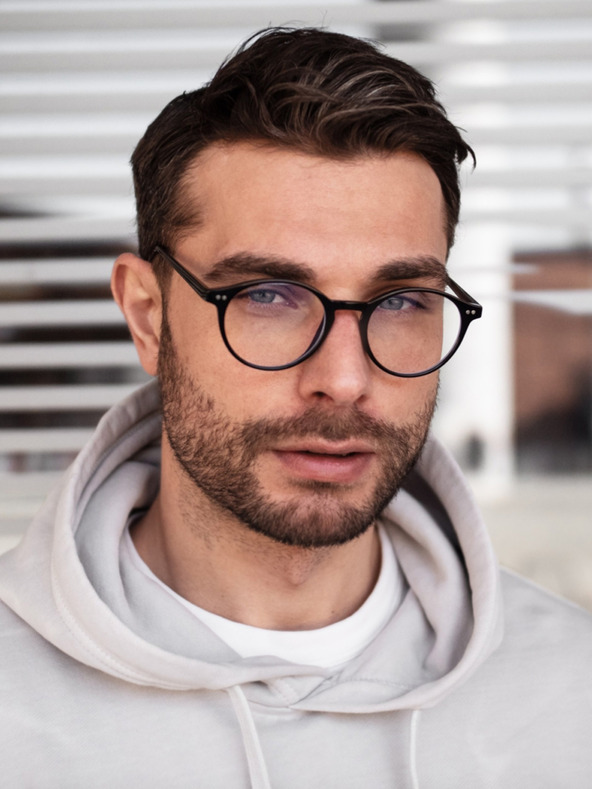 VEYREY VeyRey Modra očala za blokiranje svetlobe Ovalna očala Justyn črna