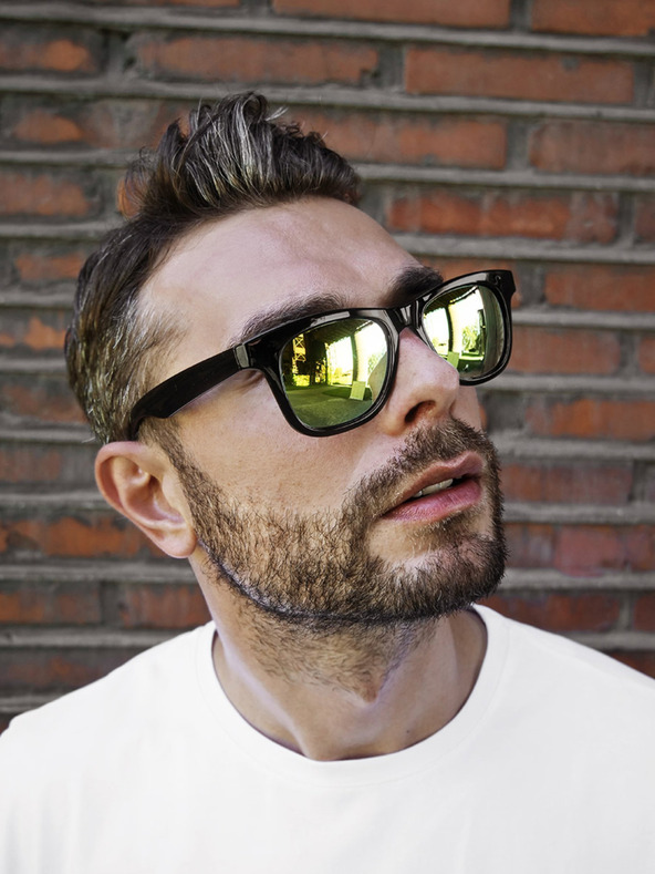 VEYREY VeyRey Nerd Sončna očala črna zrcalna rumena očala