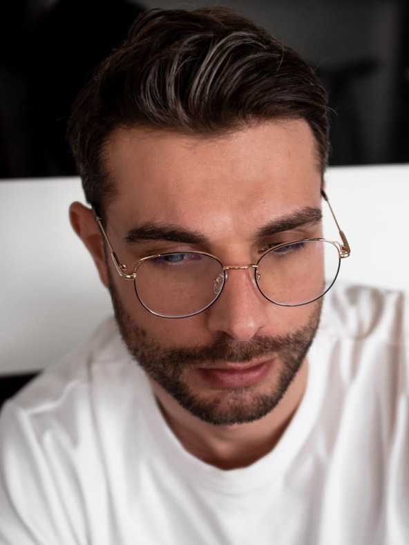 VEYREY VeyRey Očala za blokiranje modre svetlobe Oval Petronell Black Gold