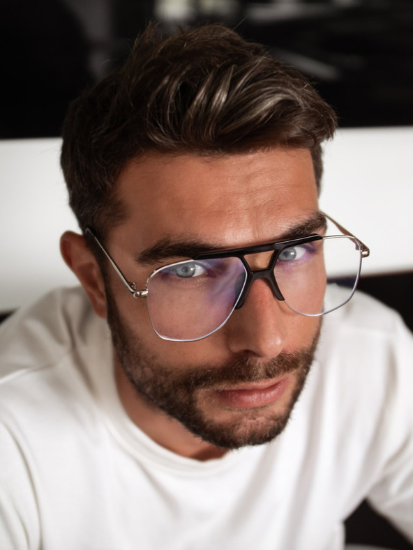 VEYREY VeyRey Asa srebrna modra sončna očala za blokiranje svetlobe