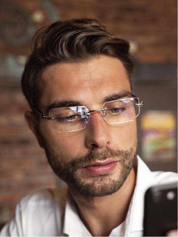 VEYREY Očala za blokiranje modre svetlobe v srebrni barvi VeyRey Sallis