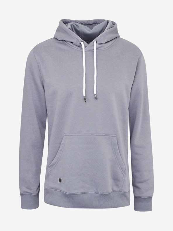 Ombre Clothing Siva moška osnovna jopa s kapuco Ombre oblačila