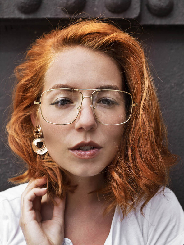 VEYREY Očala Edge s prozornimi stekli v zlati barvi VeyRey Miles