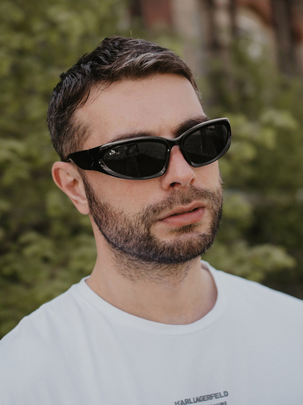 VEYREY Črna unisex športna sončna očala VeyRey Steampunk Yolzalgil