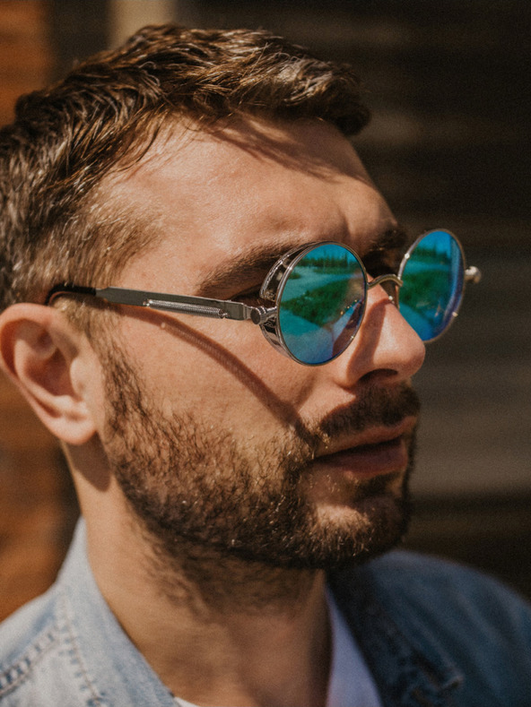 VEYREY Srebrna unisex sončna očala VeyRey Emphunnyial