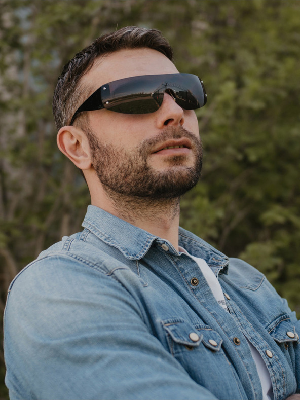 VEYREY Črna unisex sončna očala VeyRey Binneon