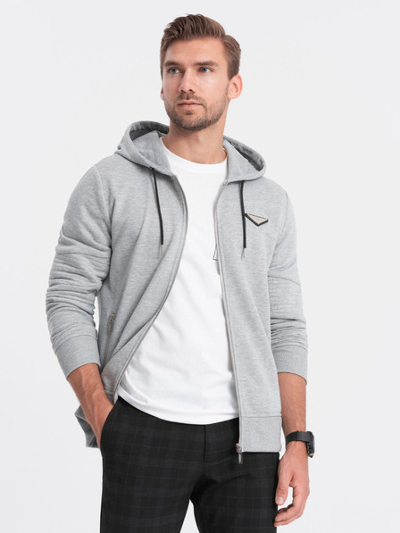 Ombre Clothing Svetlo siva moška kapuca Ombre Clothing