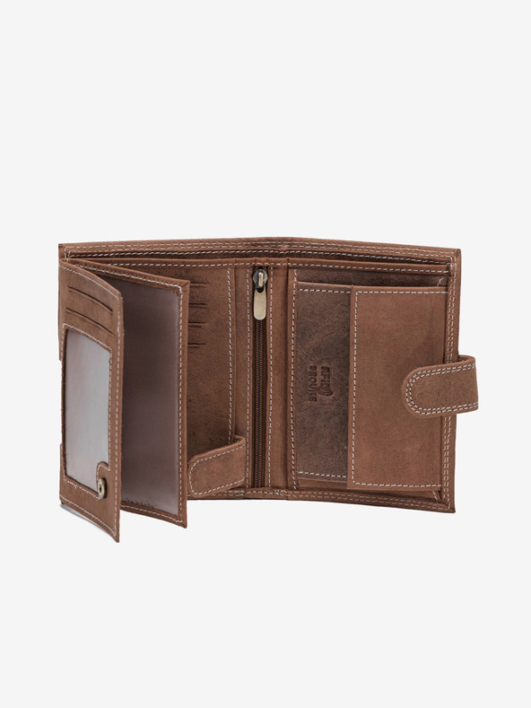 Ombre Clothing Svetlo rjava moška usnjena denarnica Ombre oblačila