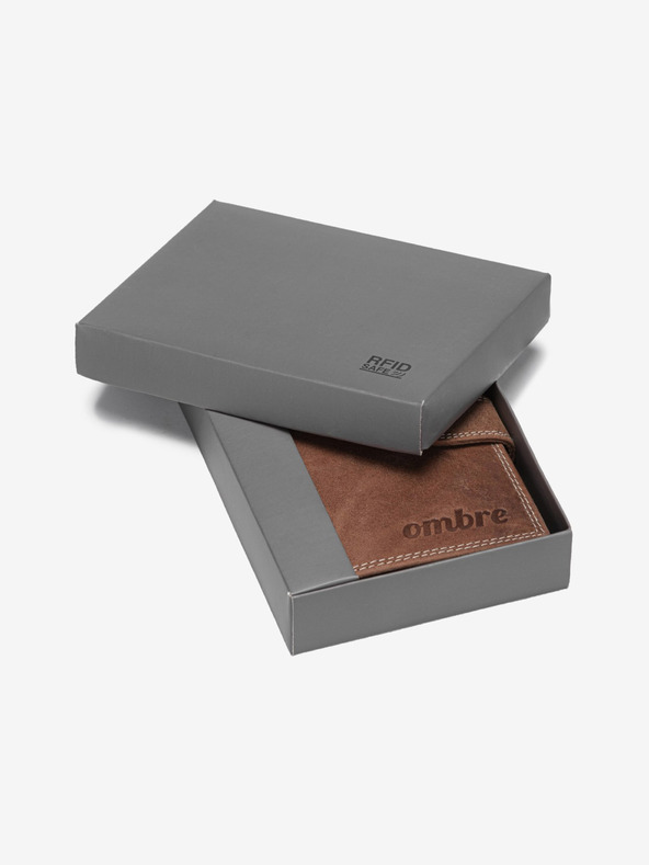 Ombre Clothing Svetlo rjava moška usnjena denarnica Ombre oblačila