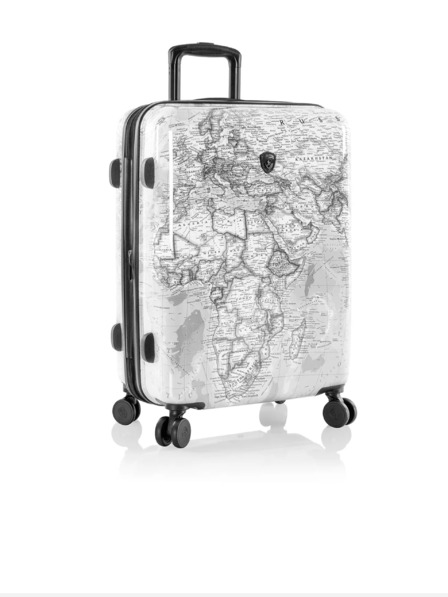 Heys Črno-beli potovalni kovček z vzorcem Heys Journey 3G M Črno-bela karta