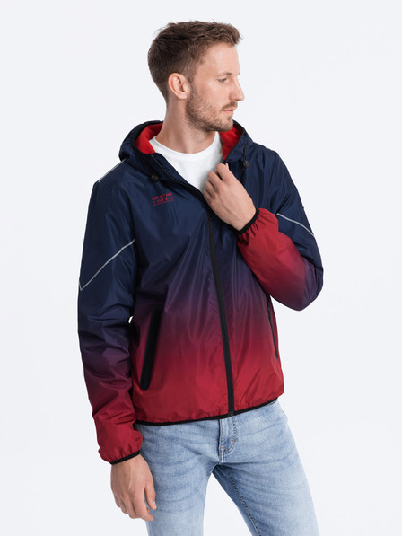 Ombre Clothing Rdeče-modra moška športna jakna znamke Ombre Clothing