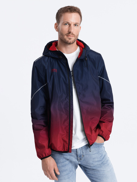 Ombre Clothing Rdeče-modra moška športna jakna znamke Ombre Clothing
