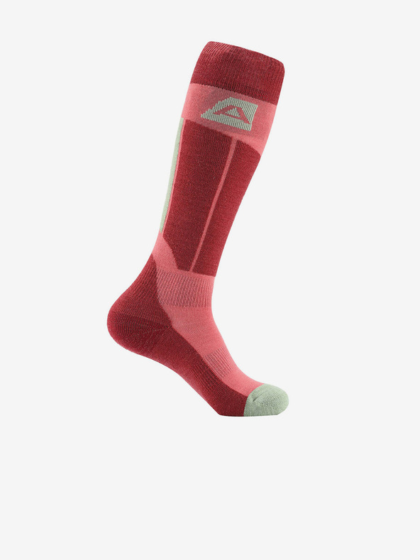 ALPINE PRO Roza in rdeče nogavice iz merino volne za moške ALPINE PRO RODE