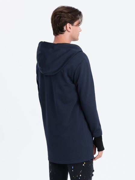 Ombre Clothing Temno modra moška jopa s kapuco Ombre Clothing