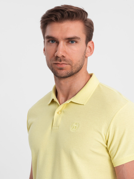 Ombre Clothing Rumena moška osnovna polo majica Ombre Clothing