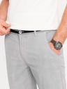 Ombre Clothing Svetlo sive moške hlače chino z okrasnim pasom Ombre Clothing