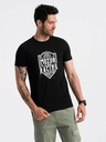 Ombre Clothing Črna moška majica s potiskom Ombre Clothing