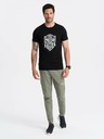 Ombre Clothing Črna moška majica s potiskom Ombre Clothing