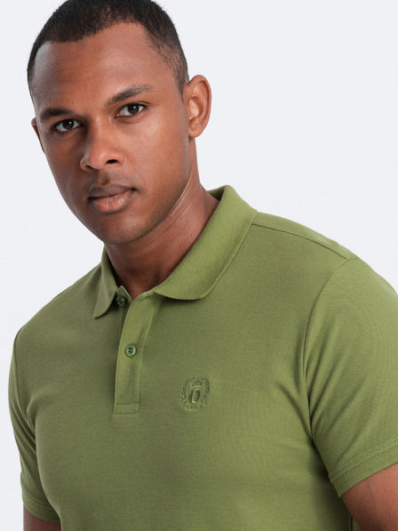 Ombre Clothing Zelena moška pletena polo majica Ombre Clothing