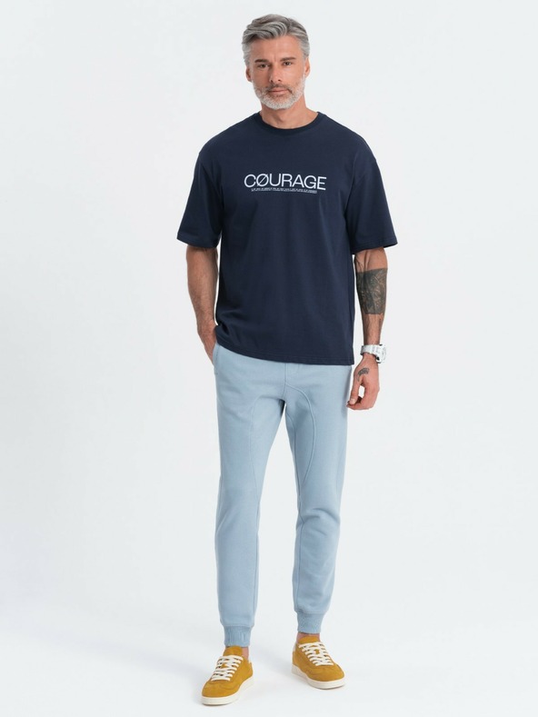 Ombre Clothing Modre moške trenirke jogger Ombre Clothing