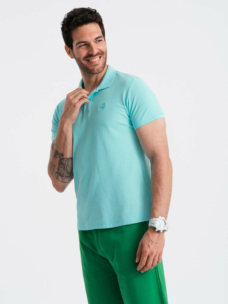 Ombre Clothing Mentolova moška osnovna polo majica Ombre Clothing
