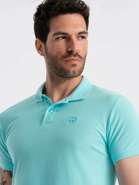 Ombre Clothing Mentolova moška osnovna polo majica Ombre Clothing