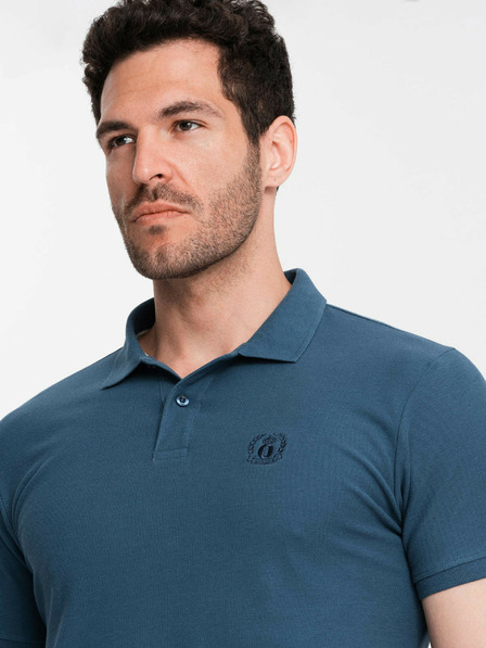 Ombre Clothing Modra moška osnovna polo majica Ombre Clothing