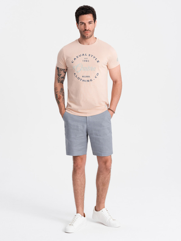 Ombre Clothing Svetlo rožnata moška majica s potiskom Ombre Clothing