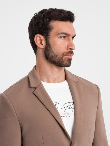 Ombre Clothing Bež moški suknjič z žepi Ombre Clothing